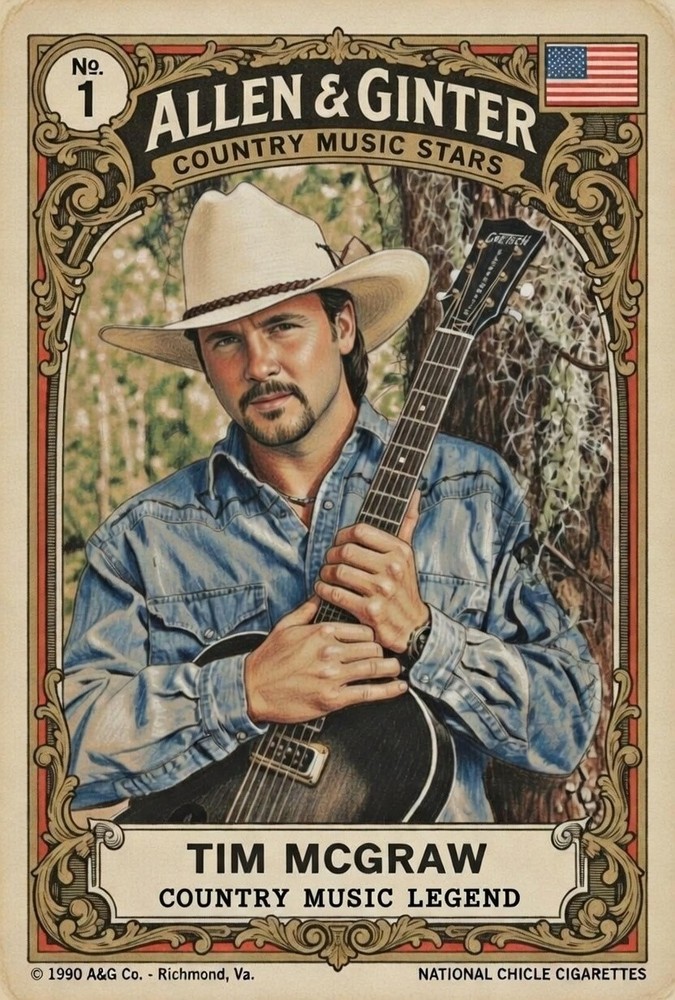 Tim McGraw Custom Allen Ginter Style Card