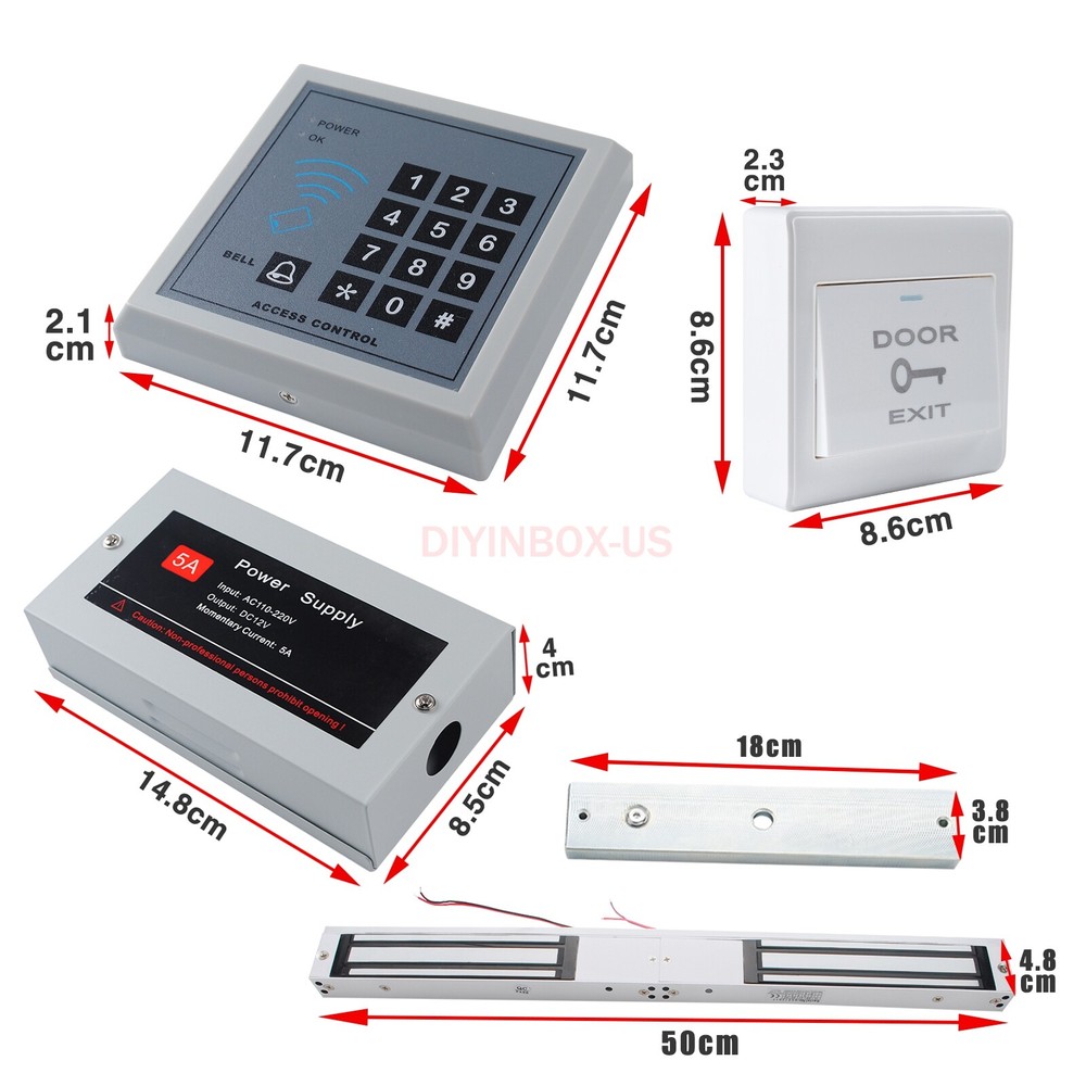 Proximity RFID Card Access Control System Kit Electric Magnetic Door Lock Kit