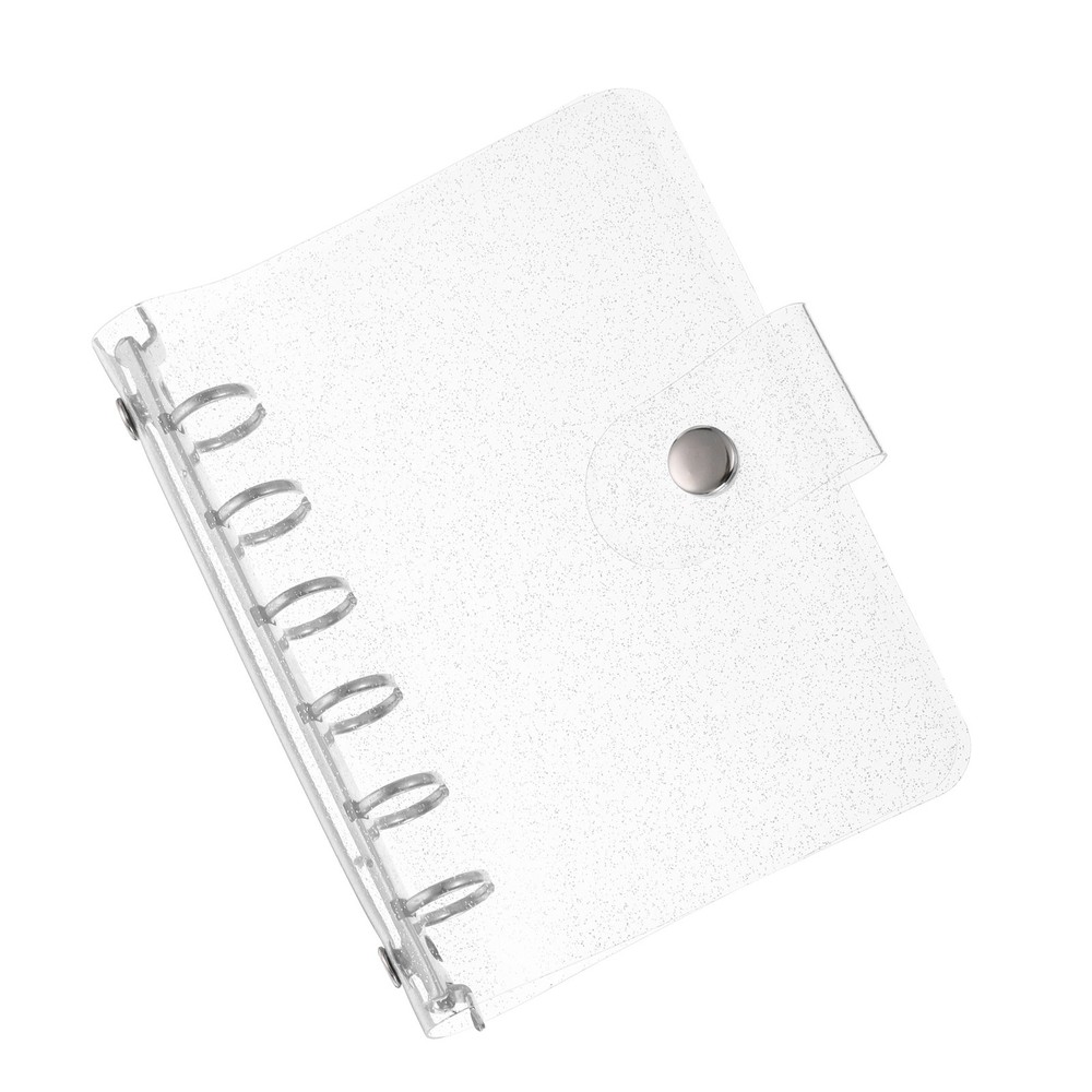 PVC A7 Bling Clear Binder Cover with Snap Button Closure, Bling Clear