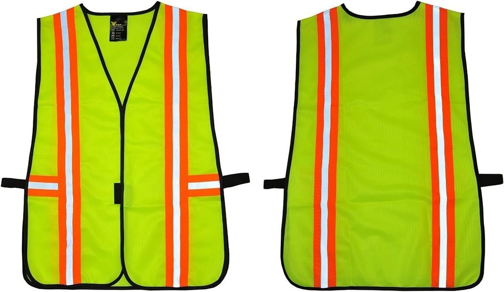 High Visibility Reflective Safety Vest ANSI Class 2 with Multi-Function Pockets