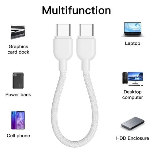 NEW Braided USB Cable (For Car Use, 20 cm Short Type-C Charging Cable) 1PC