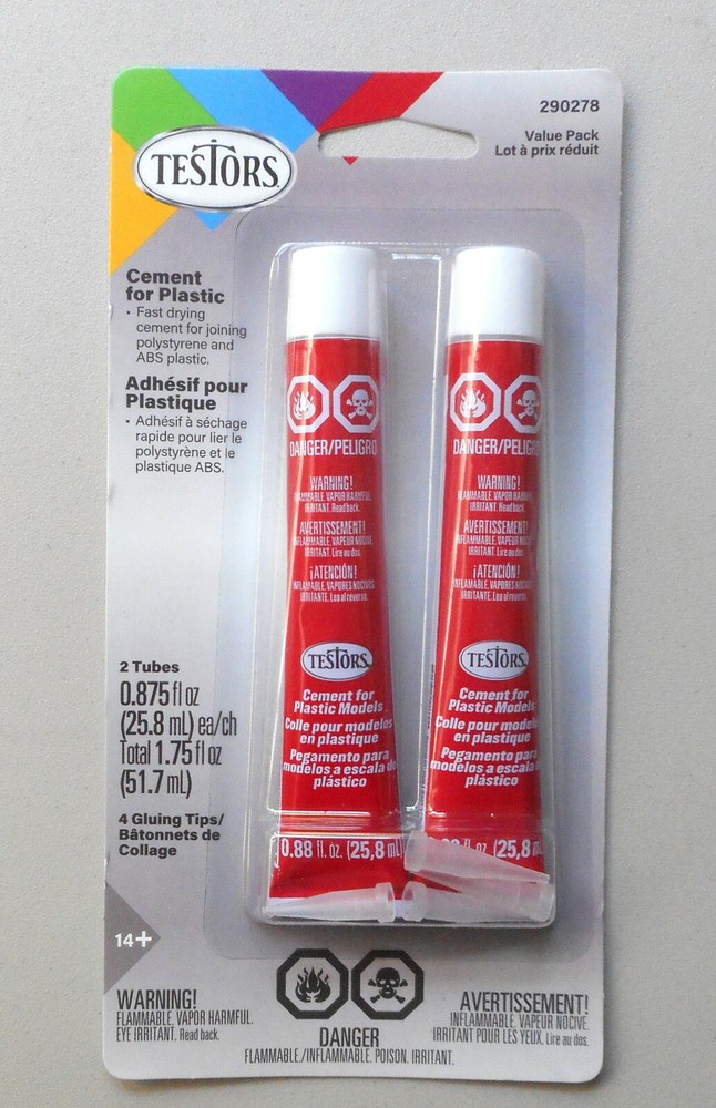 2 7/8 oz Tubes Plastic Cement Testors HOBBY TOOL MODEL ACCESSORY 290278