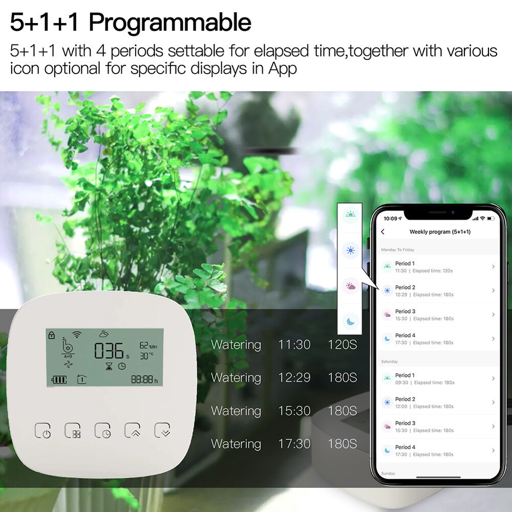 MOES WiFi Smart Automatic Micro Drip Irrigation Dual Pump Watering System Timer