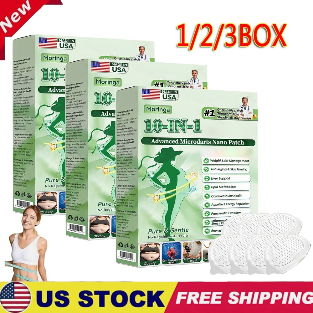 1-3BOX Moringa 10-in-1 Advanced Microdarts Nano Patch,Weight Loss Slimming Patch