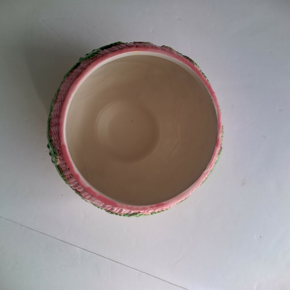 Spring Ceramic Decorative, Home decor Planter/canister, Hand designed round 6"x7