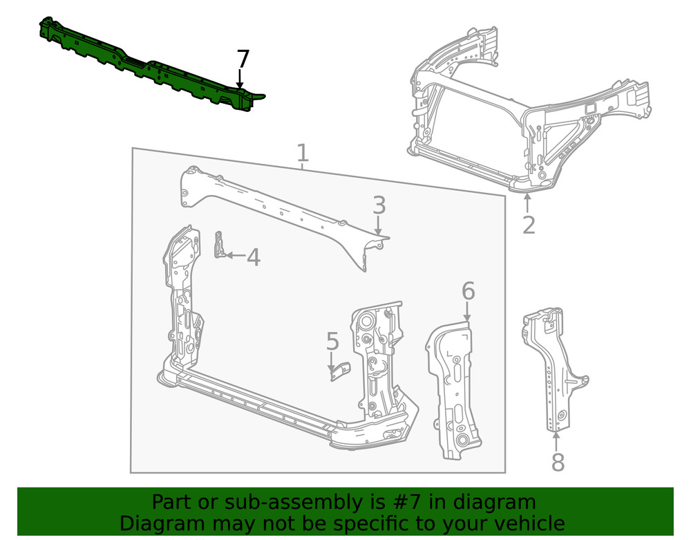 Genuine GM Front Grille Support Reinforcement 84560245