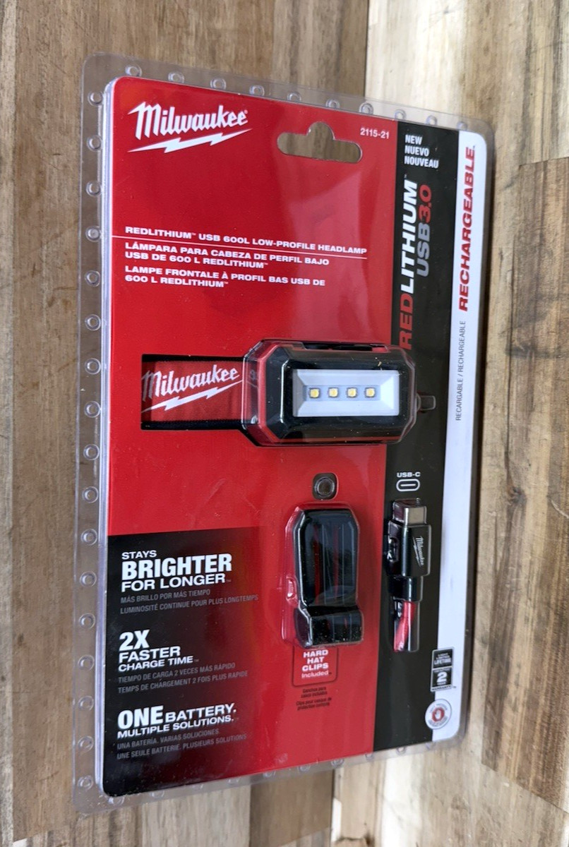Milwaukee 2115-21 LED Rechargeable Contractor Headlamp 600 Lumens - DN63