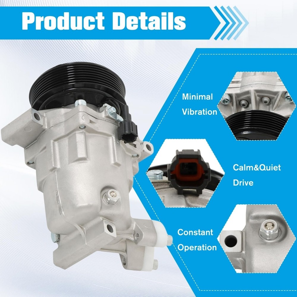 A/C Compressor Replacement for Versa 2007-2012 Replacement for Tiida 2007-201...