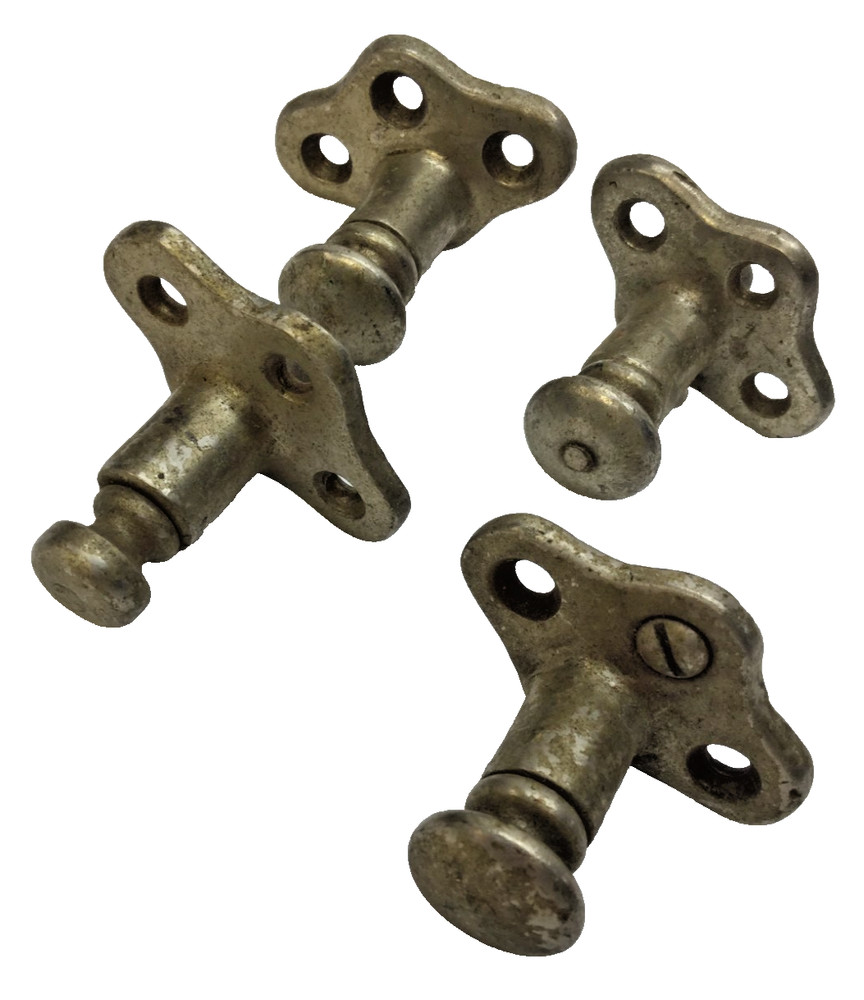 4 Antique Pull Latches Nickel Plated