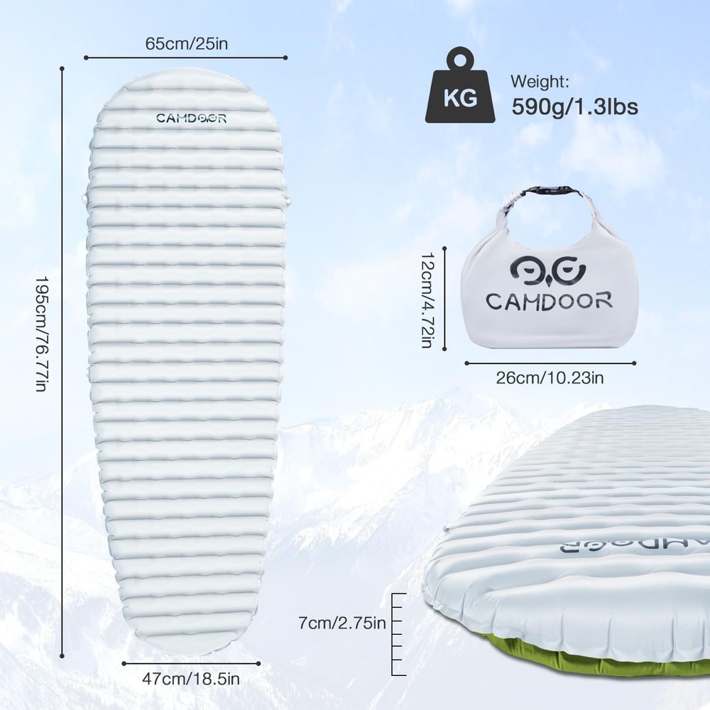 Self Inflating Sleeping Pad for Camping with Inflating Bag, Compact Lightweig...