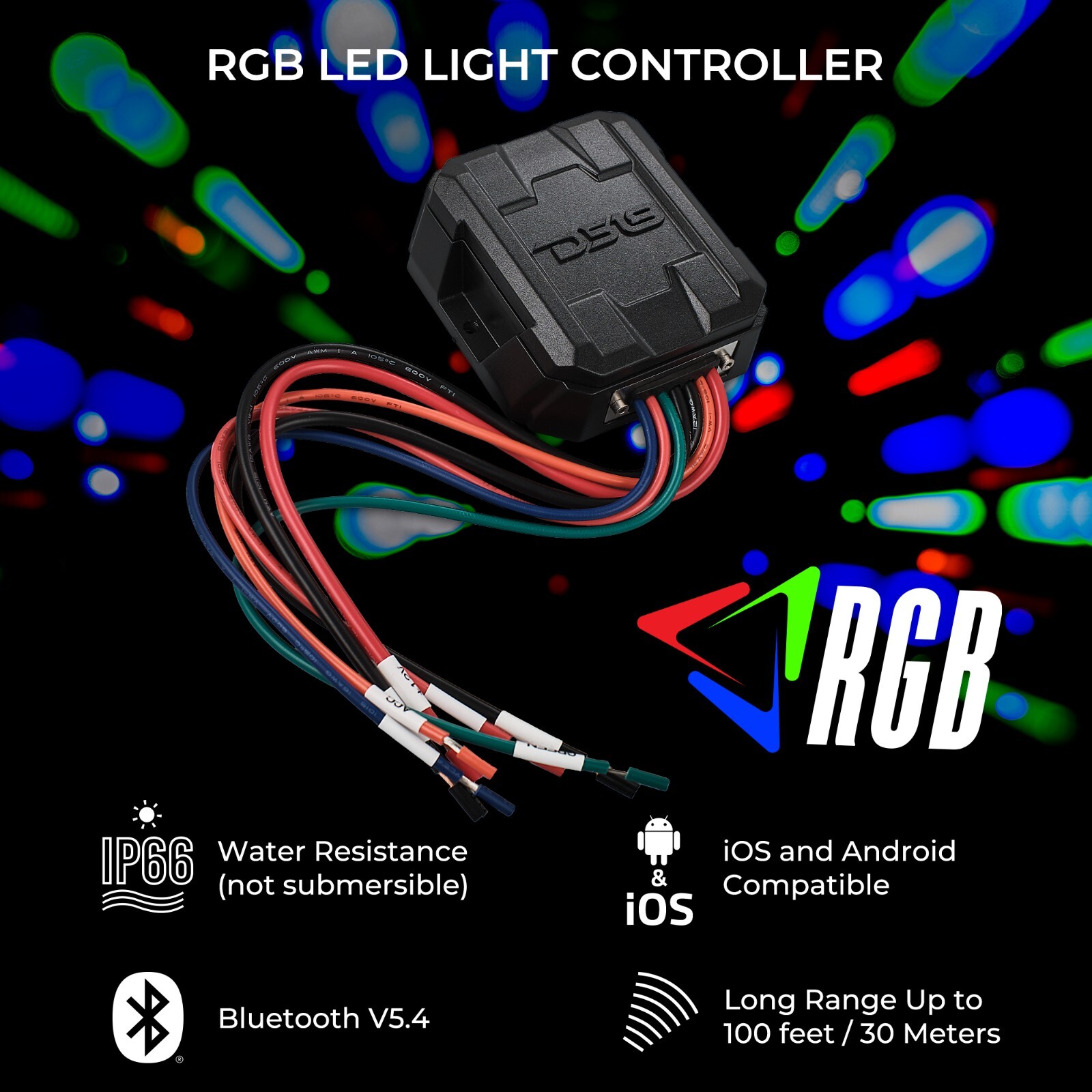 DS18 LC-RGB RGB-LED Lights Bluetooth Controller Water Resistant Bluetooth v5.4