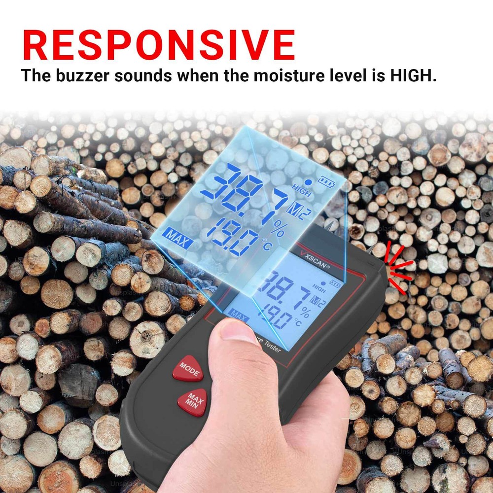 VXSCAN NF-568 Wooden Moisture Meter High Sensitive Sensor HD Backlight