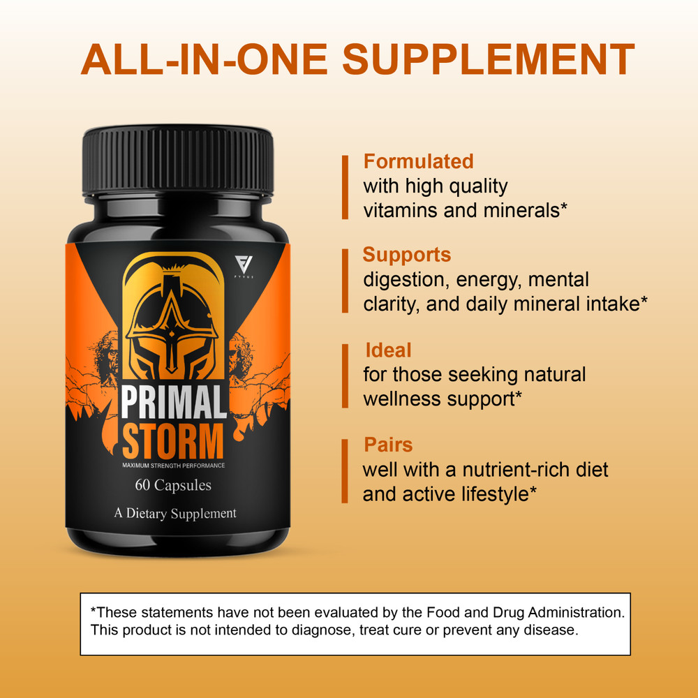 (3 Pack) Primal Storm Performance Support, PrimalStorm Capsules (180 Capsules)