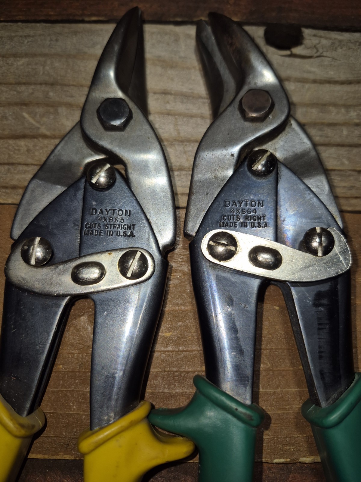 2 DAYTON Tin Snip Straight & Right Cut Aviation Sheet Metal Made U.S.A. Sharp