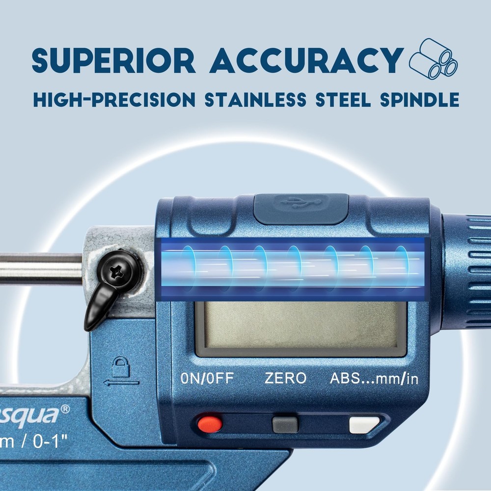 Dasqua Precision Digital Outside Micrometer, Measuring Tools for Machining an...
