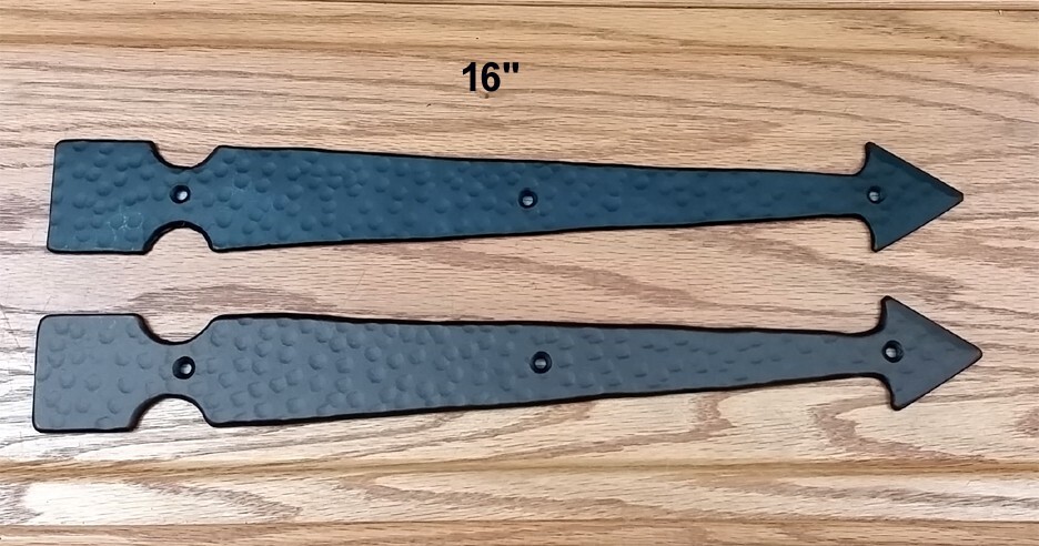 16" Faux Arrow Hinge with Hammered distressed surface