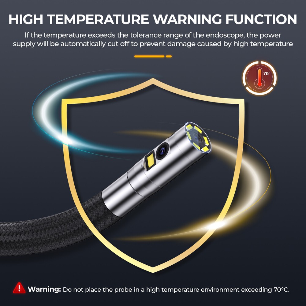 3.7V/2600A 6.5mm 7 LED Lights Articulating Borescope Inspection Camera Endoscope