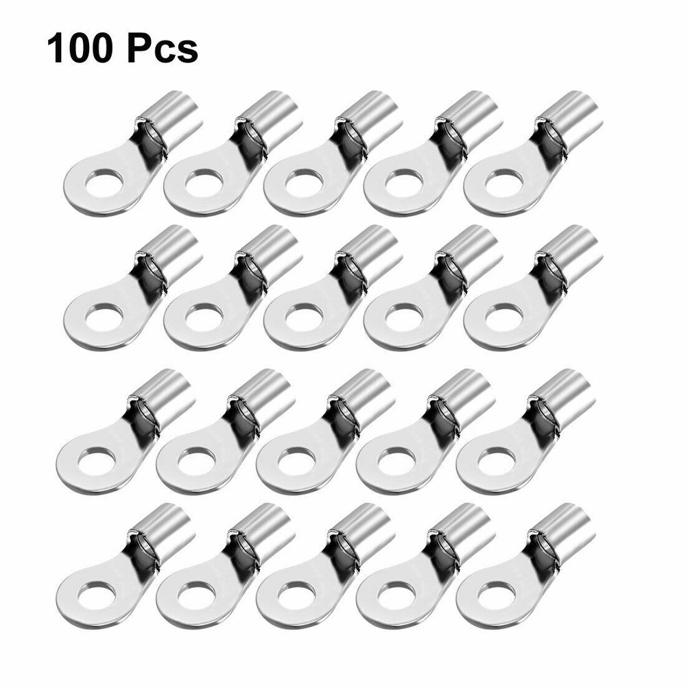 100Pcs RNB5.5-4L U-Type Copper Crimp Terminals 4-6mm2 Wire Connector