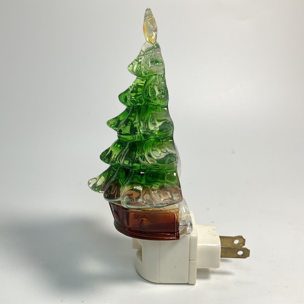 Christmas Tree Night Light - Plug in Ceramic 6" Plastic