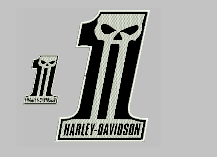 EXTRA LARGE Harley Davidson Skull  Patch kit (back and front emblem)