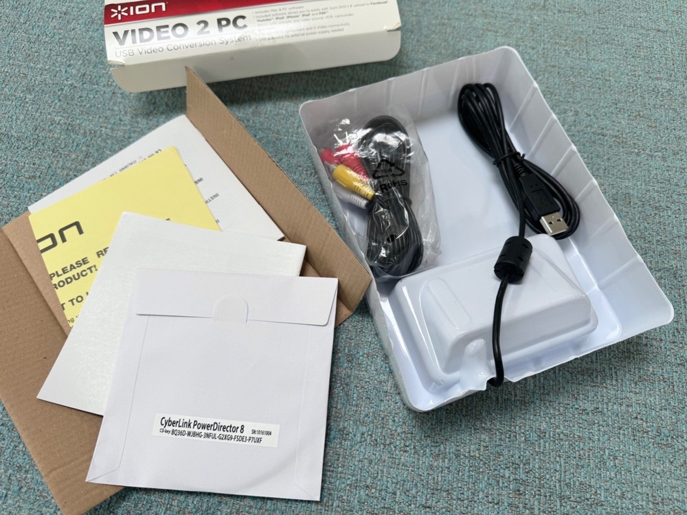 OPEN BOX UNTESTED / ION Video 2 PC VHS VCR to Comp USB Video Conversion System