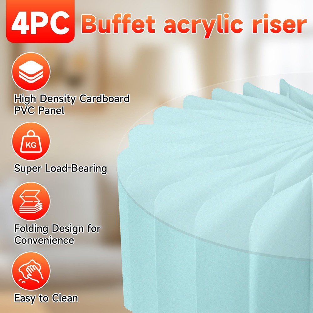 4-Pack Buffet Risers |Food Risers for Buffet Table,Black able Acrylic Risers ...