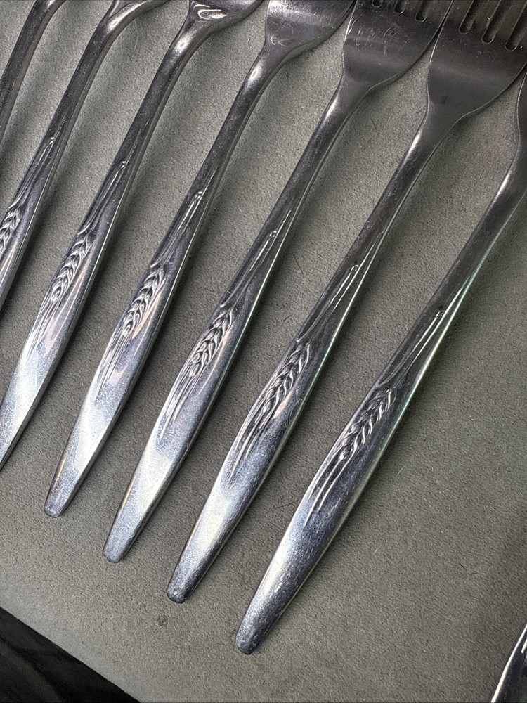 Prudential Stainless “Wheat Sprig” Design Flatware Japan 52 Piece Set