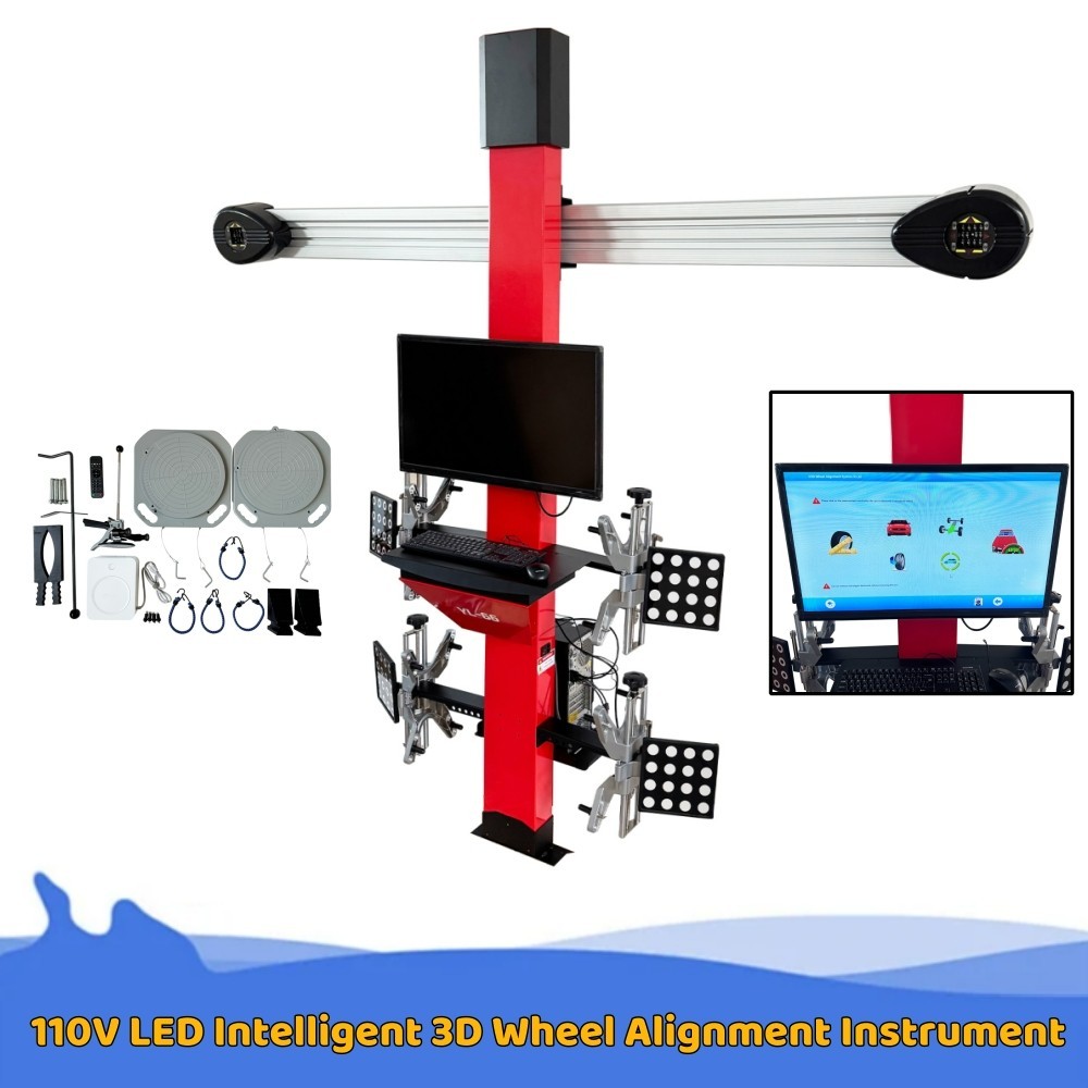 110V Commercial 3D Wheel Alignment System LED Smart Alignment Machine 0.01°