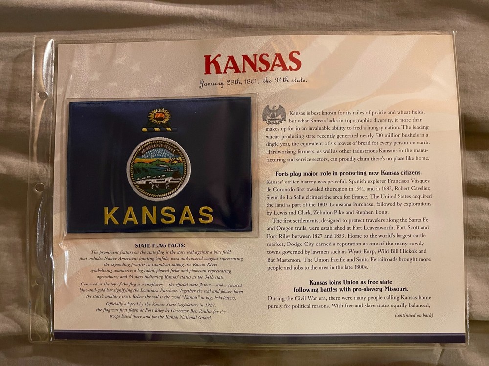WILLABEE & WARD FLAG PATCH PANE **** KANSAS