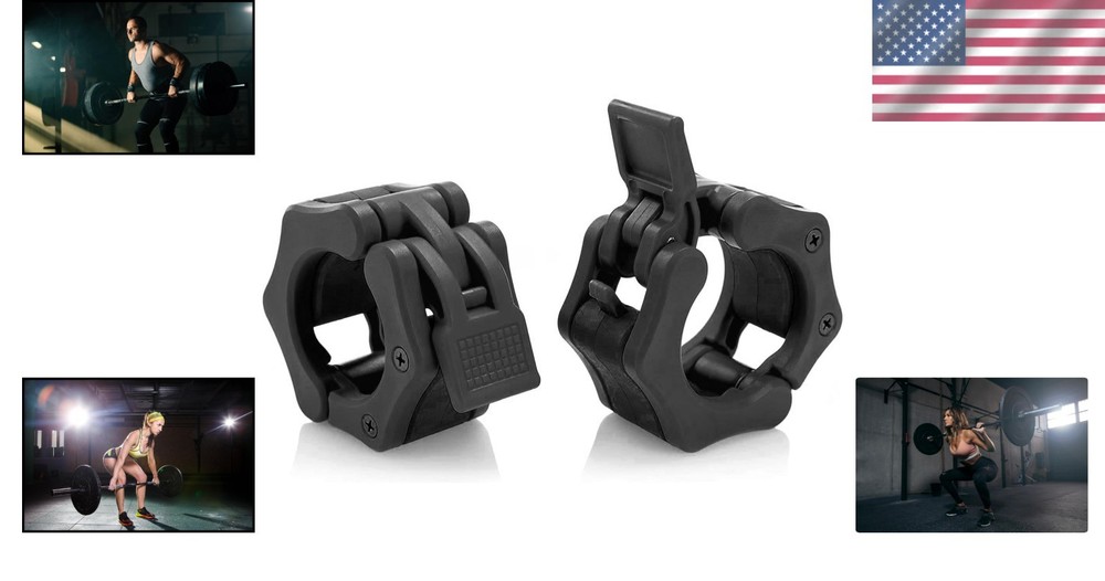 Olympic Barbell Collars - Quick Release Locking Clamps for Weightlifting Safety