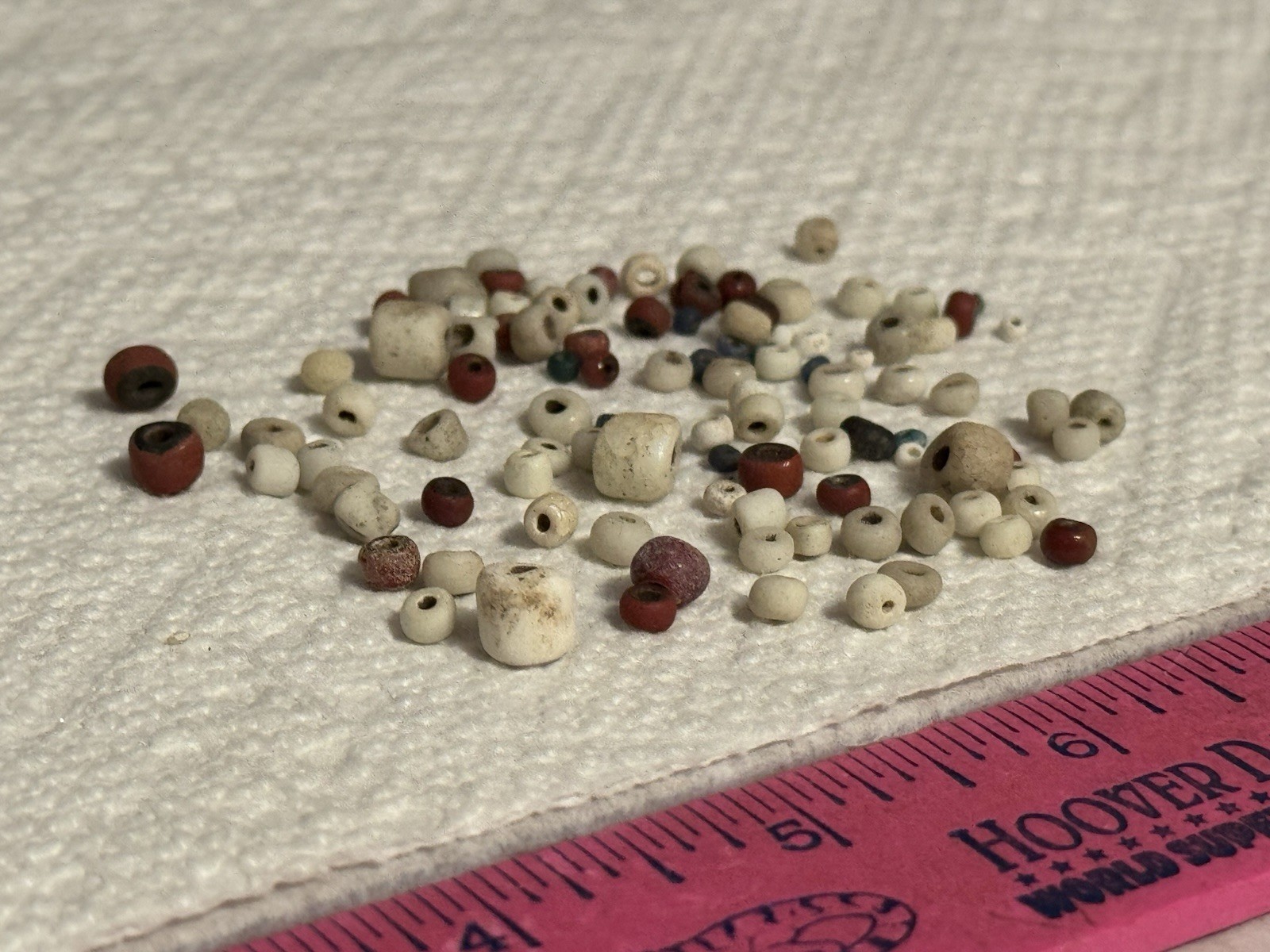 LOT OF 106 ANTIQUE CALIFORNIA TRADE BEADS FOUND BETWEEN AUBURN & PLACERVILLE