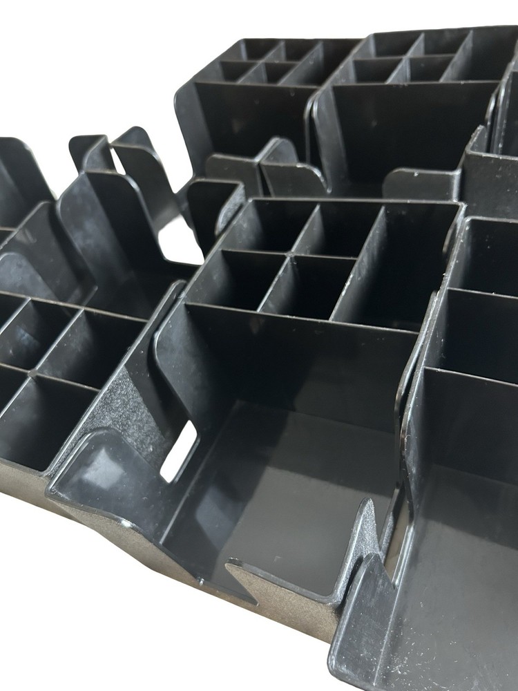7 Pack Black Plastic Bar Caddy with 6 Compartments Refillable Bar Organizer