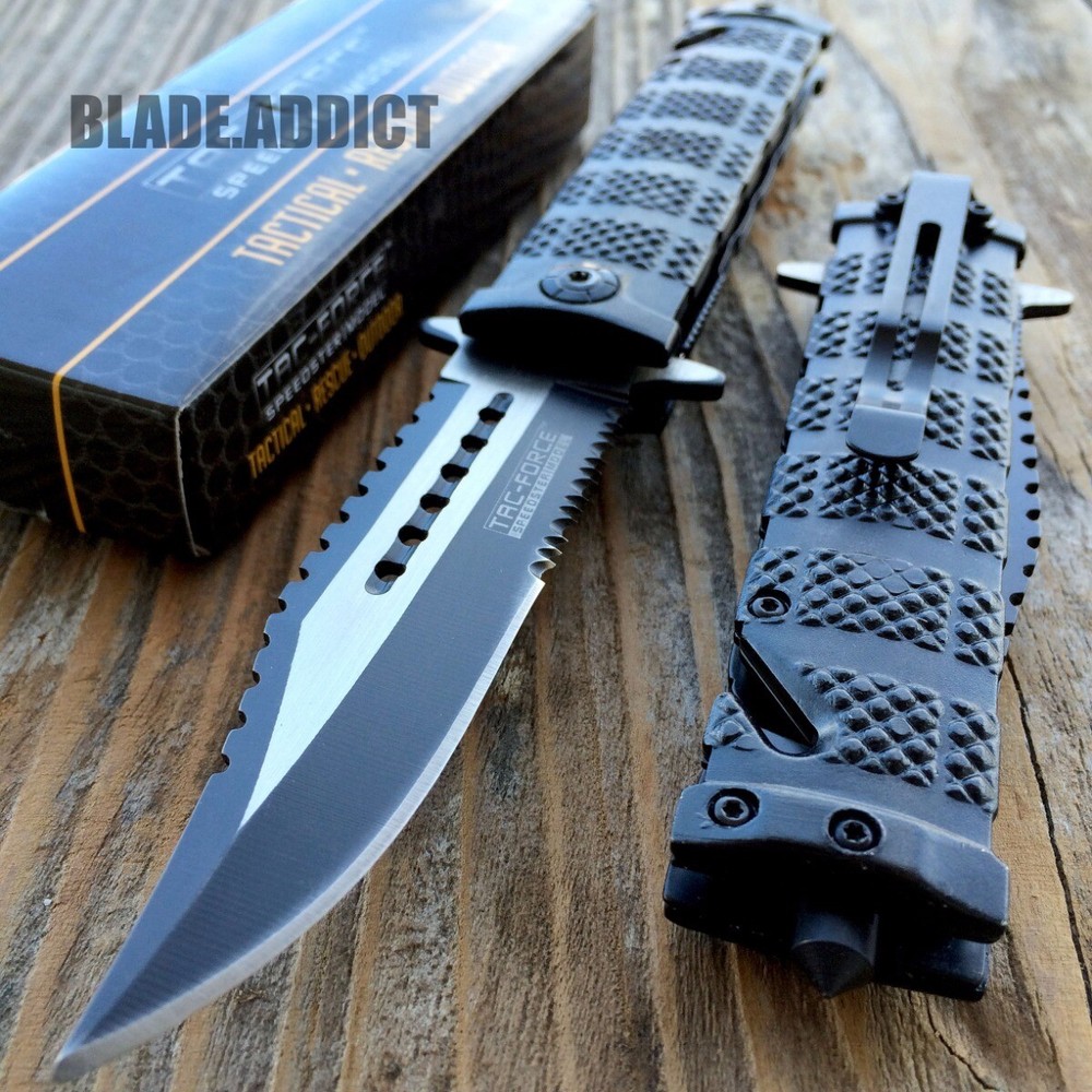 8.5" TAC FORCE SPRING OPEN ASSISTED TACTICAL FOLDING POCKET KNIFE EDC Blade