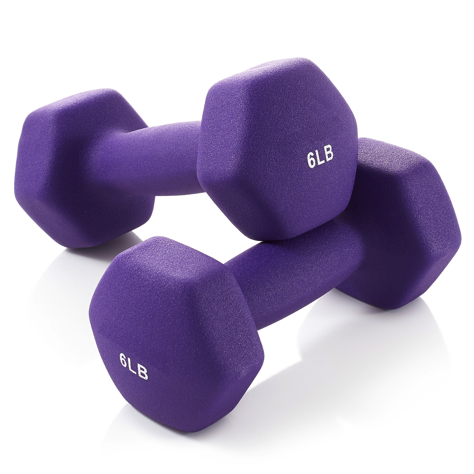 Neoprene Hex Dumbbell Weights, 6 lb Pair - 12 lb Total