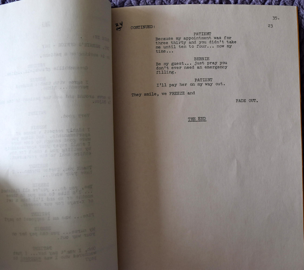 1970 " Bernard Morgan, D.D.F. " Original Screenplay Script