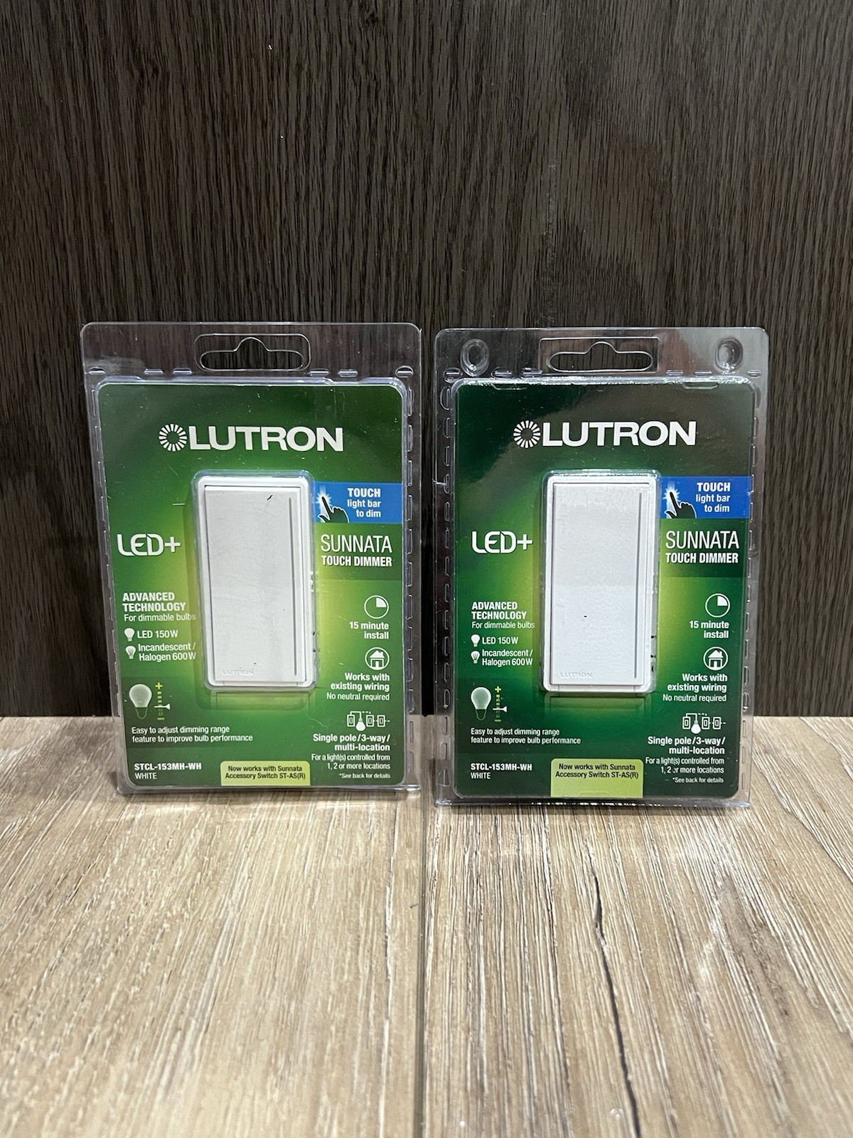 Lutron Sunnata LED+ Touch Dimmer - White (STCL-153MH-WH) Lot Of 2