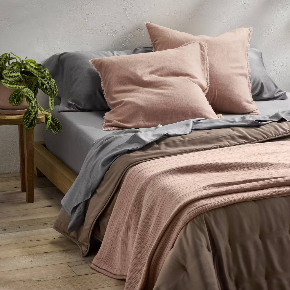 King 400 Thread Count Rayon from Bamboo Sheet Set Dark Gray -