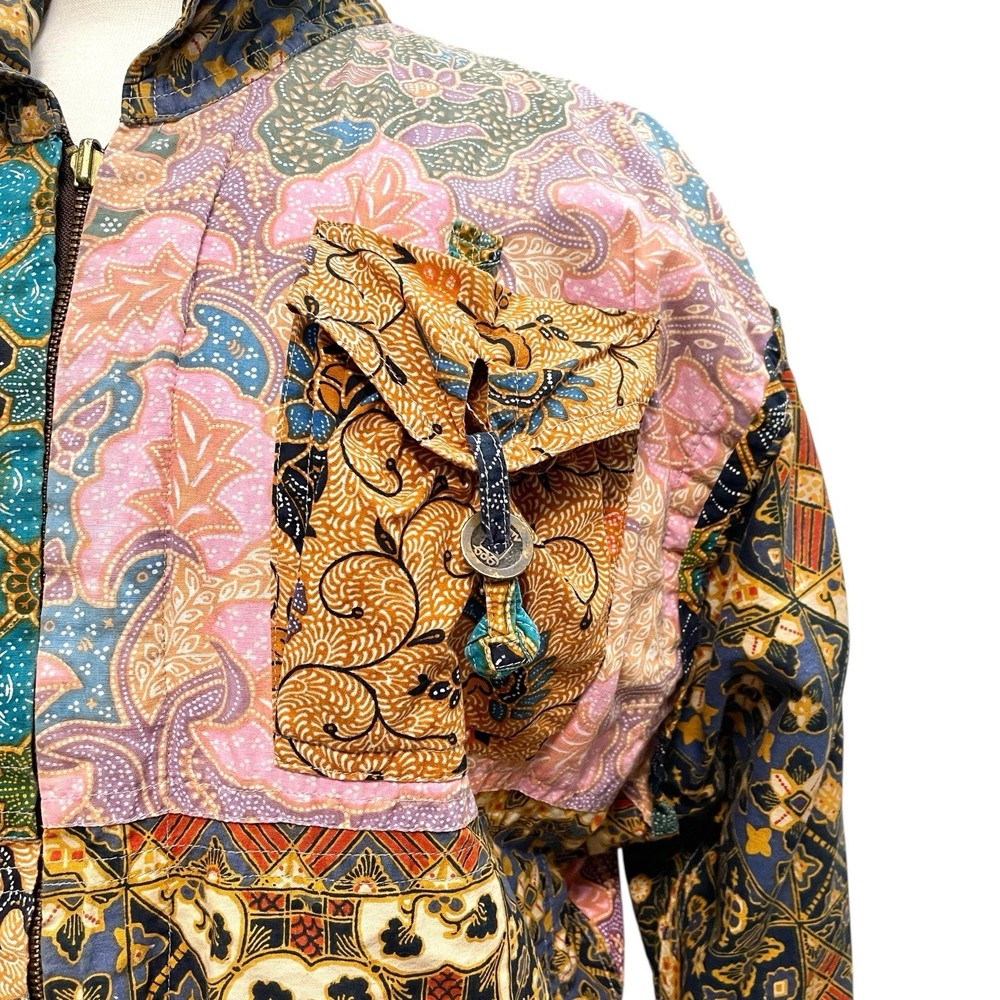 Unisex Patchwork Gypsy Boho Bohemian Hippie Reversible Jacket Pocket size Medium
