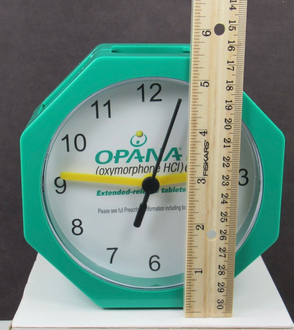 OPANA Lot Clock Pens Magnets Floating Pills Note Holder Drug Rep Pharmaceutical