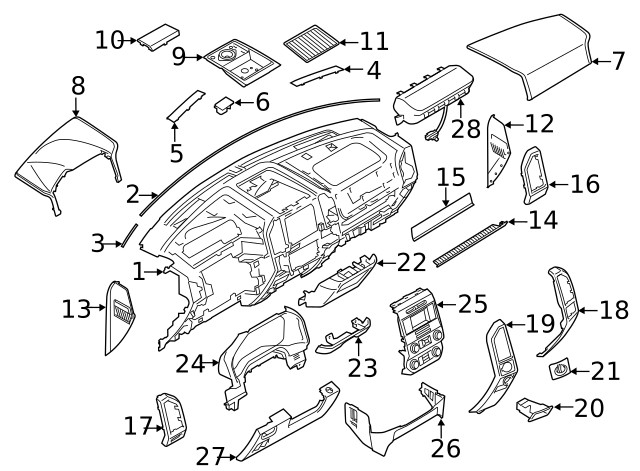 Genuine Ford Instrument Panel Trim Panel FL3Z15046B32BB