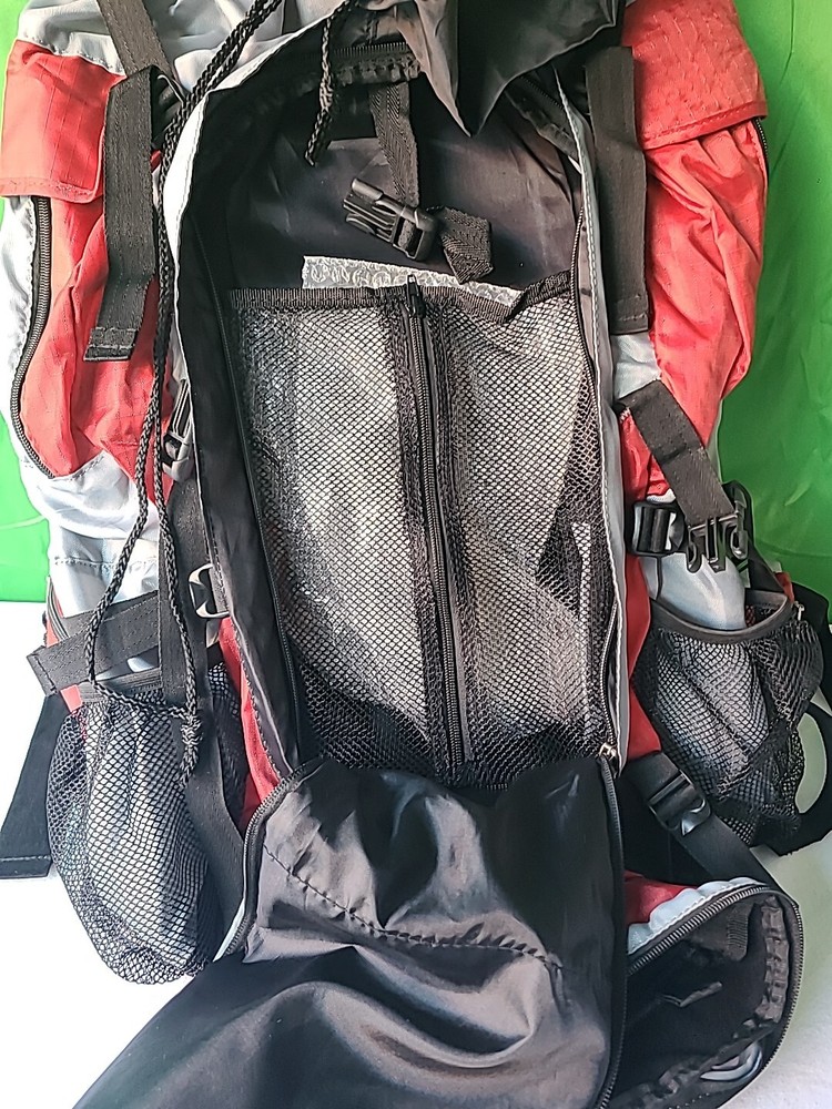 K-Cliffs Expandable Large Camping Backpack in Red Grey