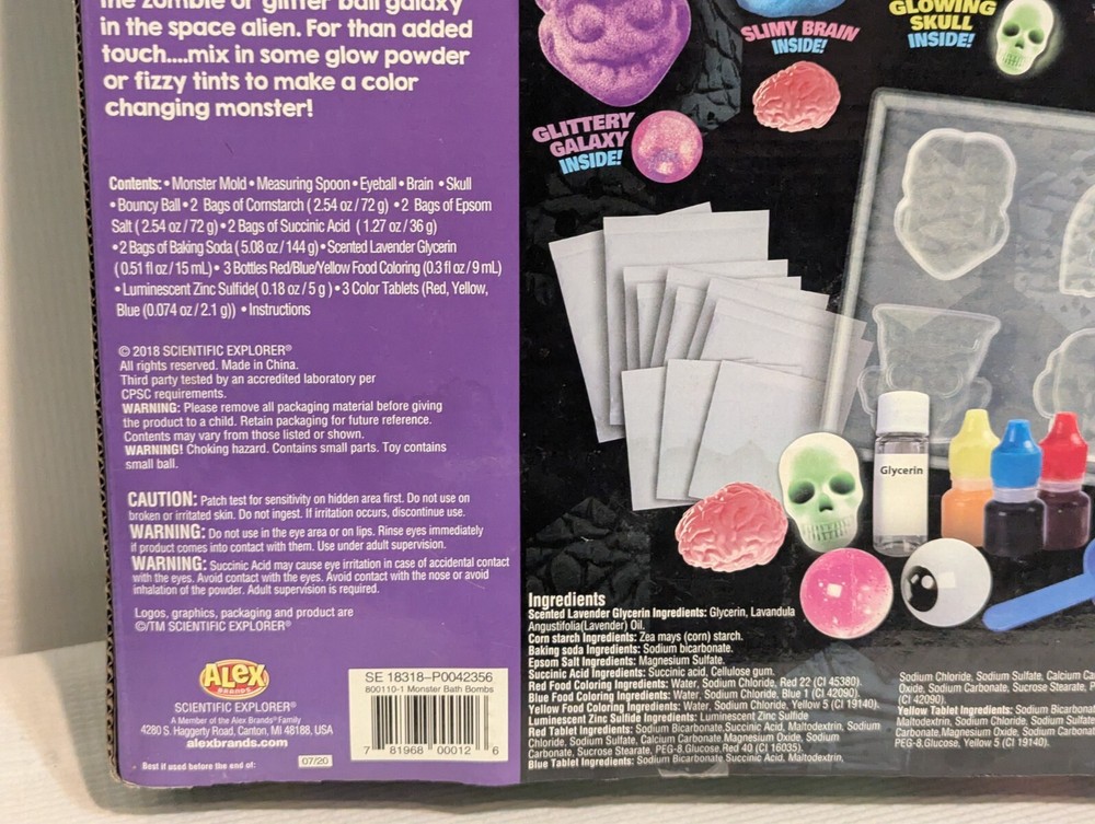 Bath Soap Kit Scientific Explorer Kit Alex Open Box 100% Complete Halloween Fun