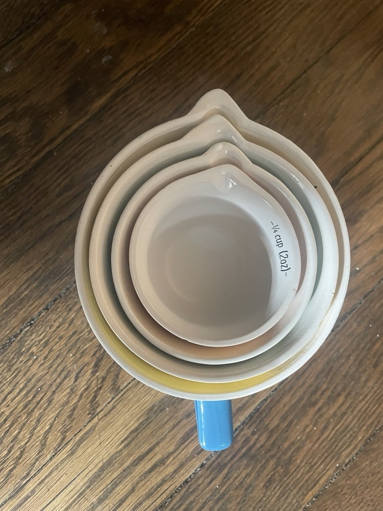 Ceramic 4-Piece Measuring Cup Set, Multicolor Nesting Cups