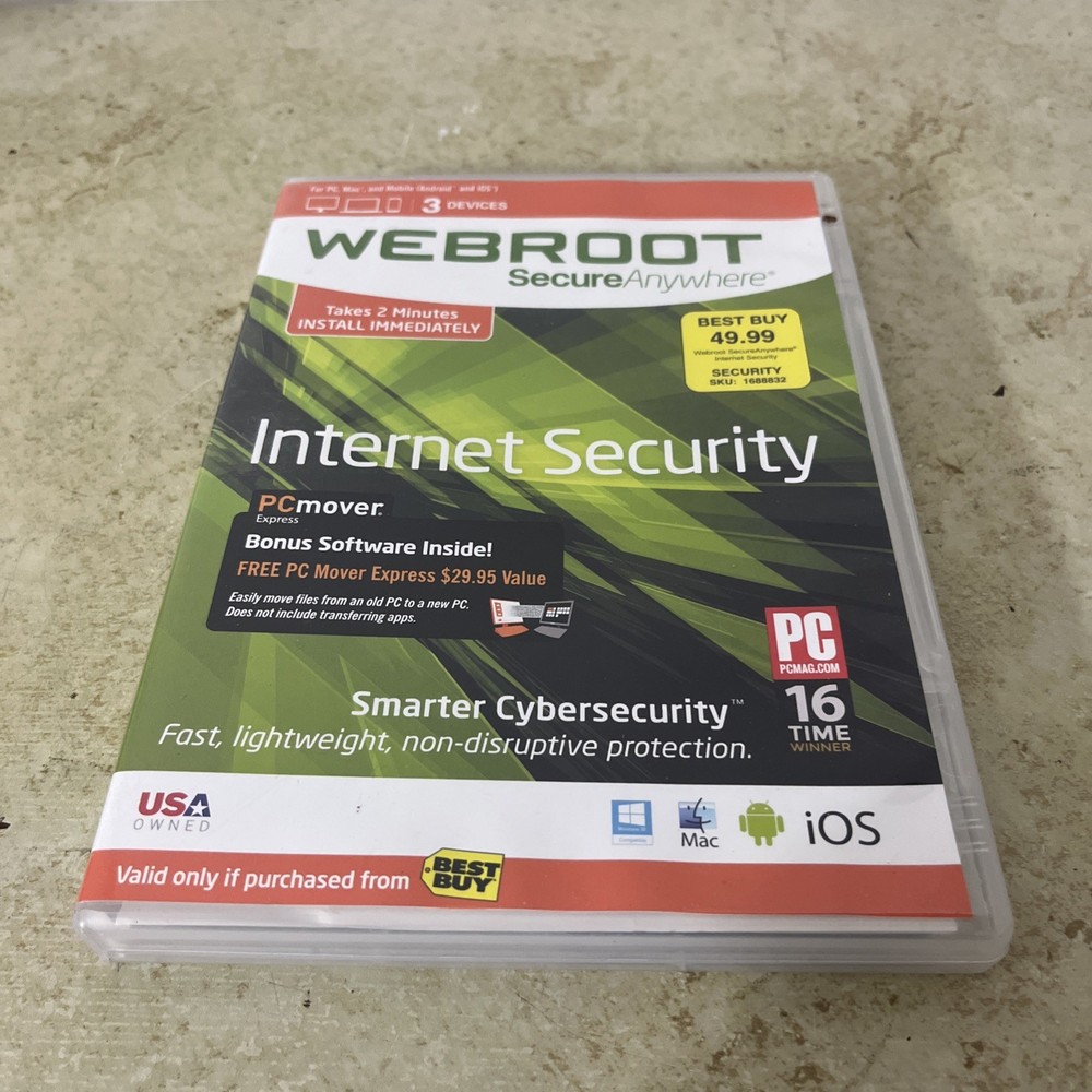 Webroot SecureAnywhere Internet Security For PC/MAC/Mobile