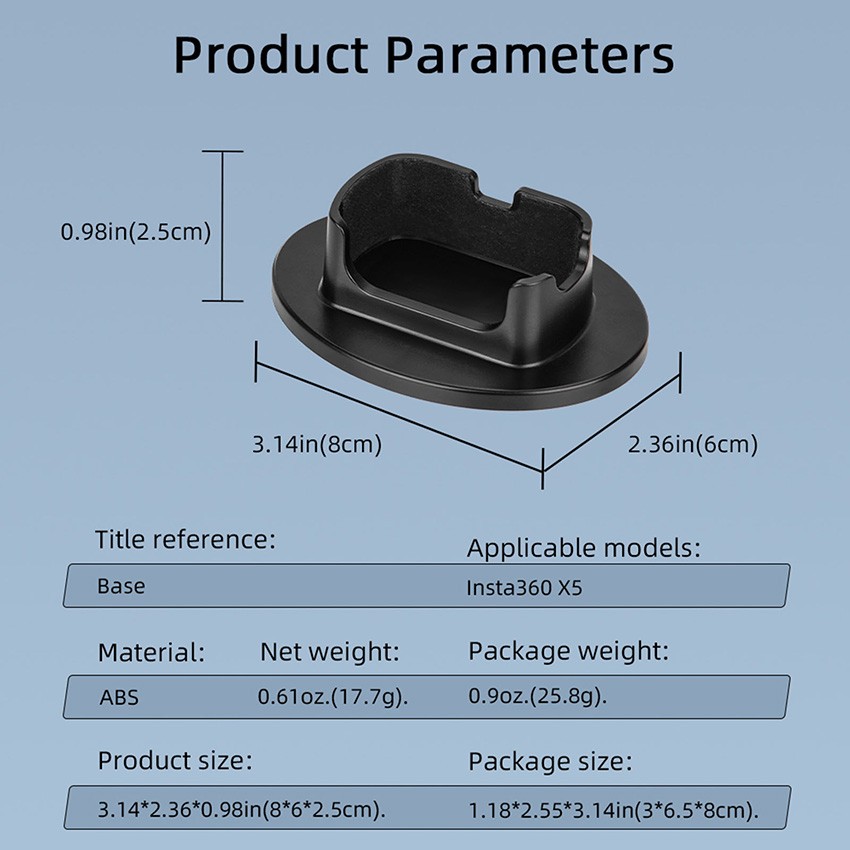 Action Camera Fixed Base Desktop Mount Base for lnsta360 X5