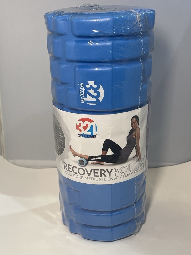 321 Strong Recovery Solid Core Medium Density Foam Roller. Blue. NEW!!