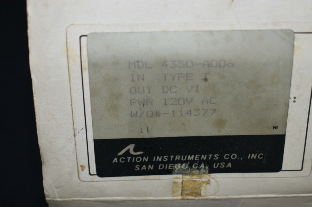 Action Pak 4350-A006 Programmable Isolating Transmitter Type-T 120VAC