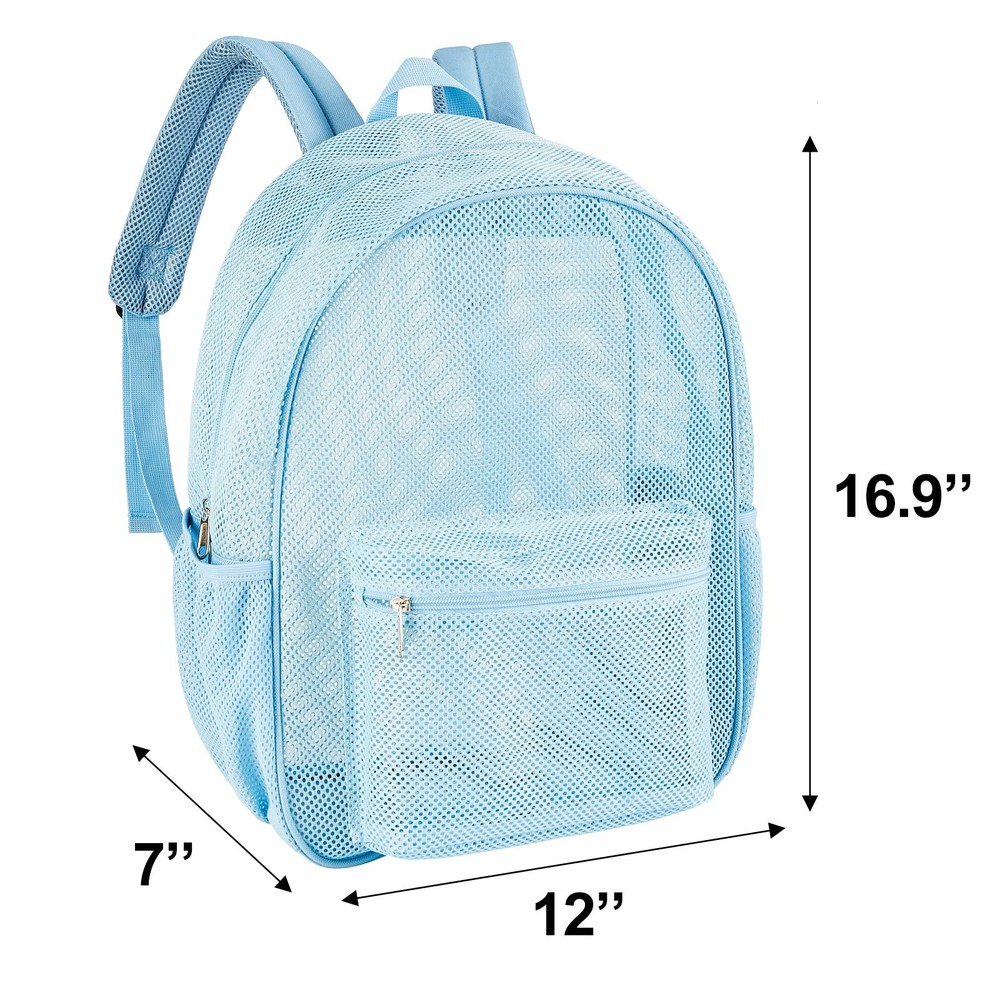Heavy Duty Mesh Backpack, See Through College Backpack with Padded Shoulder S...