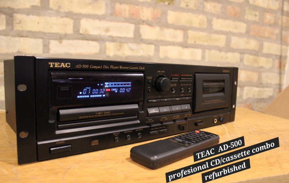 TEAC AD-500 CD Player & Auto-Reverse Cassette w/remote Serviced Fully Functional
