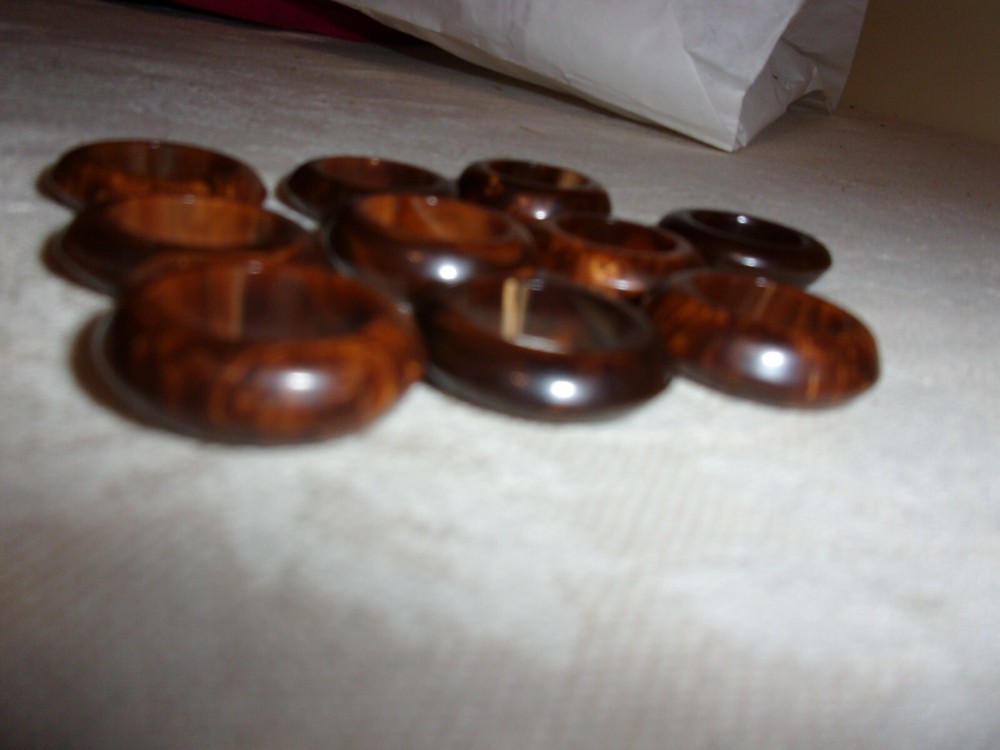 Vintage bakelite ring size 5 small Brown NOS